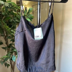 H&M Black Satin Cami Top